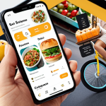 **

A vegan food delivery app interface showcasing sustainable delivery options (e.g., bicycles, electric cars) with options for customizing orders with extra ingredients or substitutions. Focus on a clean, modern design with bright, inviting colors. The Nuvem Local logo could be subtly incorporated.

**