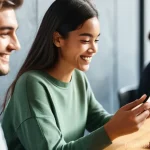 Home 20 MVP 개발에서의 성과 측정 지표 - **Prompt: Engaging with a Seamless Digital Experience**
A diverse group of young adults, aged 15...