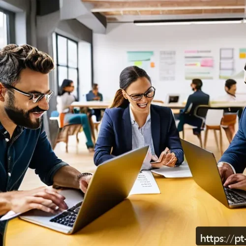 Home 28 MVP 프로토타입 제작 방법 - A modern startup office scene focused on a diverse team of professionals conducting user interviews ...