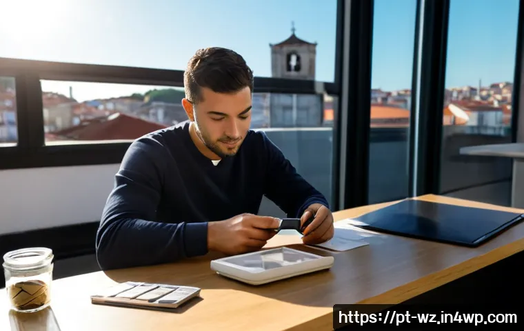 Home 17 MVP와 시장 진입 시 고려사항 - Photorealistic startup founder in a bright Lisbon co-working studio, examining a simple unbranded pr...